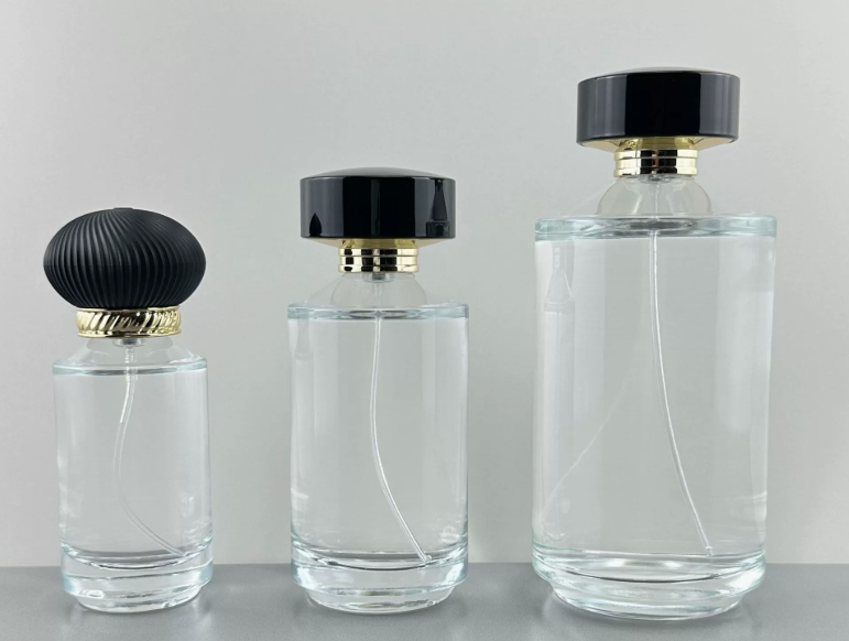 Refined Glass Perfume Bottle made for high end fragrance presentation with thick glass walls and precision cap fitting